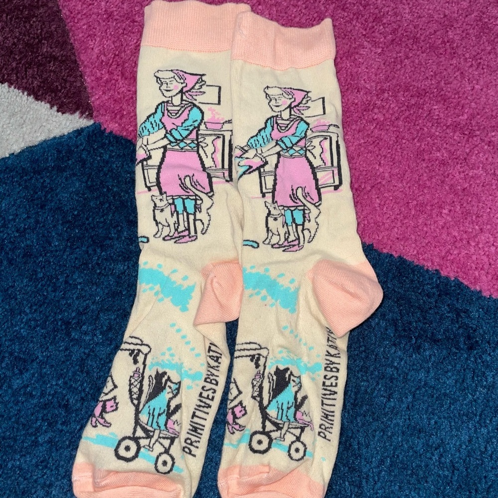 Primitives by Kathy Pink and Cream Socks